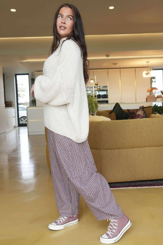 Big Softie Funnel Grunge Knit Ecru